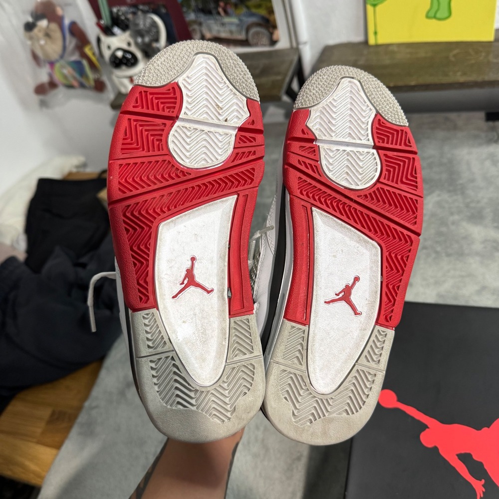 Air Jordan 4 Retro GS Fire Red White Black 408452-160 Size 4.5Y Womens 6 OG BOX - Picture 8 of 10